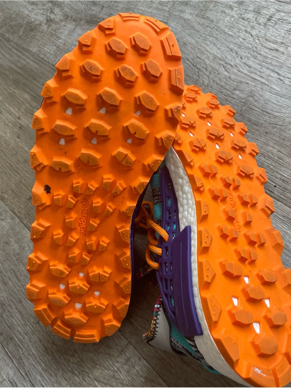 Size 10.5 - Adidas X Pharrell Williams Hu Race NMD Solar Pack Orange Aqua BB9528 - Picture 15 of 16
